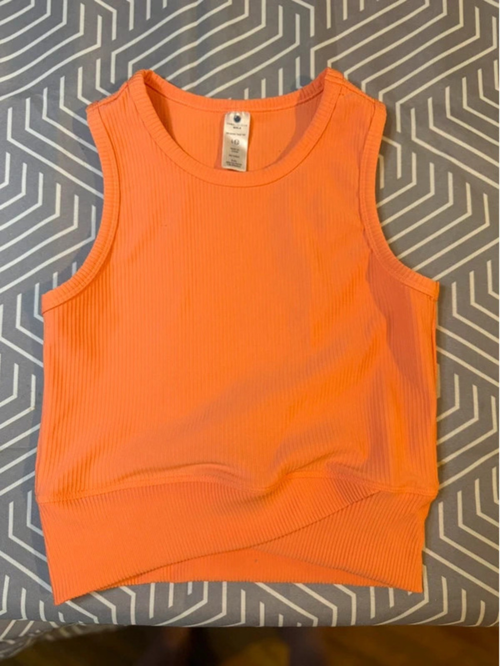 Yogalicious Girls Size 12 Peach Ribbed Maisie Tank Top